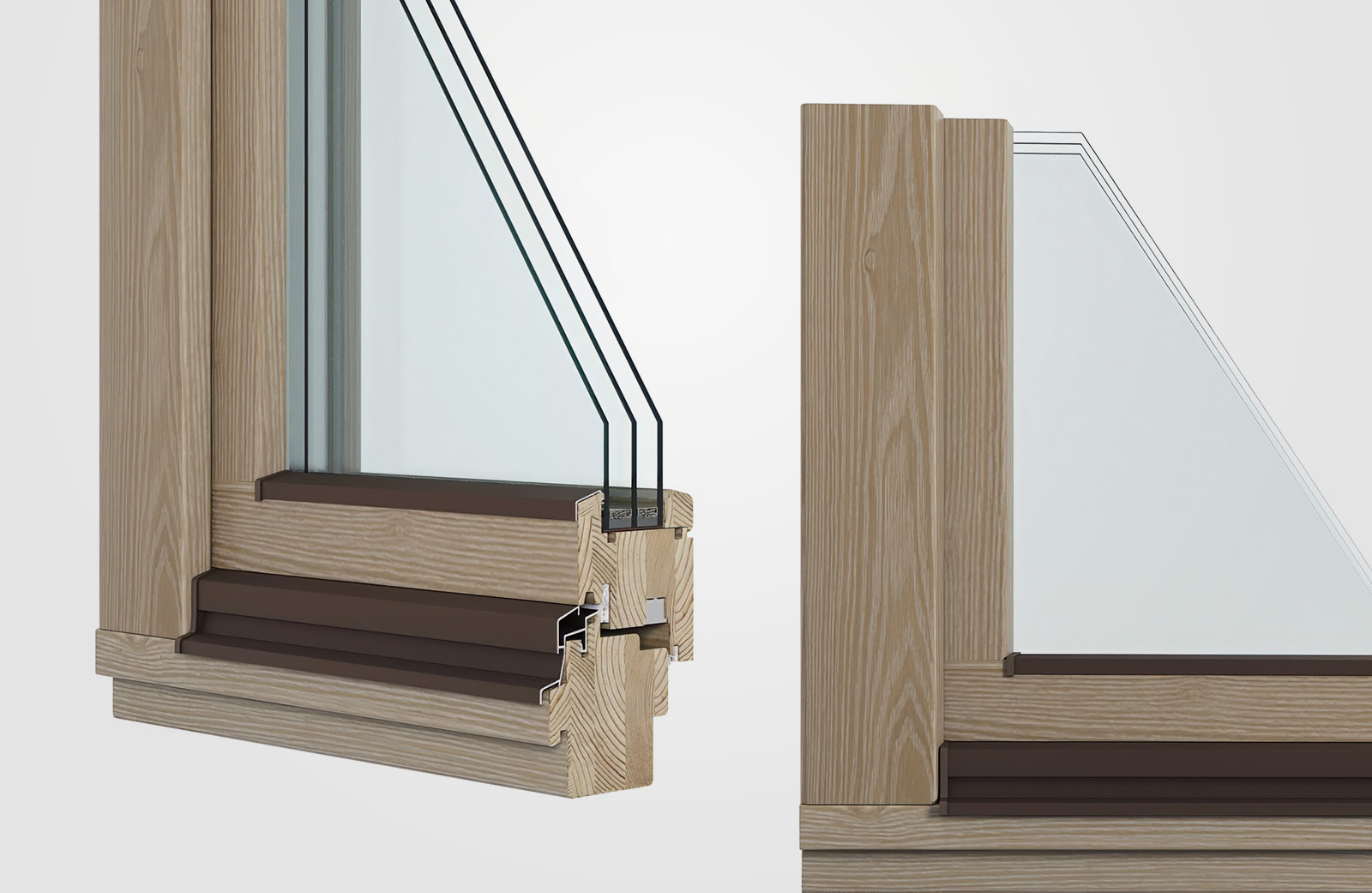 Деревянные окна из ясеня