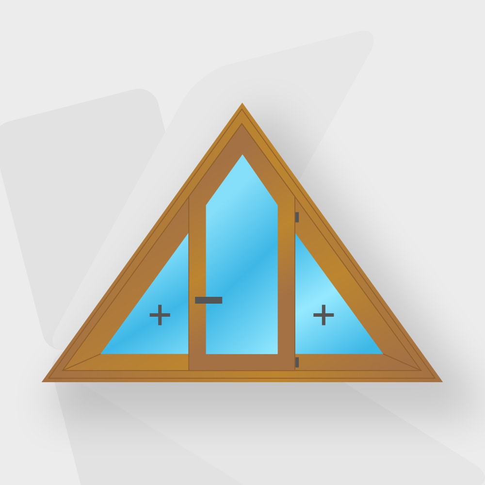 Треугольное окно со створкой нестандартной формы
